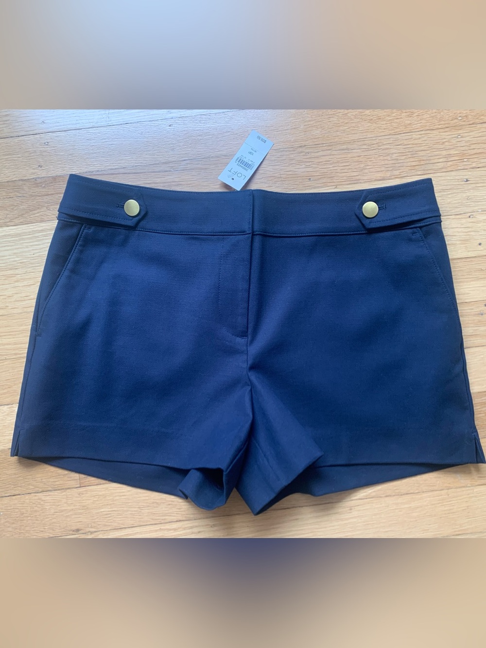 NWT Loft Marisa The Riviera Classic Navy Blue Stretch Shorts in Womens Size 10P